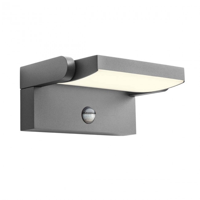 Redo Moderní venkovní nástěnné LED svítidlo FLIP s pohybovým senzorem, IP54, š.21,2cm Barva: Antracit
