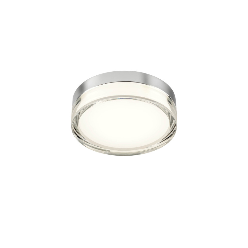 Redo Stropní LED svítidlo FRISBI, 8W, Ø 150 mm, IP44 Barva: Chrom, Teplota světla: 3000K