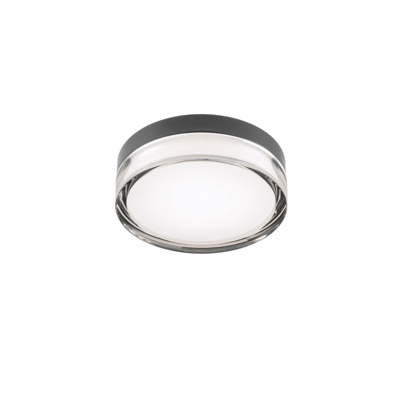 Redo Stropní LED svítidlo FRISBI, 8W, Ø 150 mm, IP44 Barva: Černá, Teplota světla: 4000K