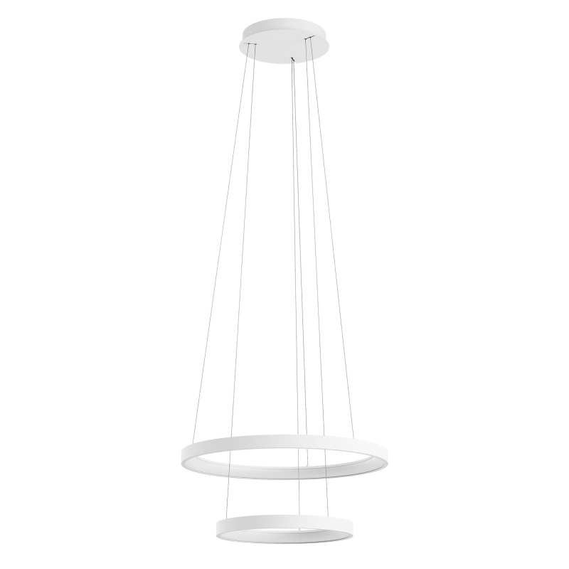 Redo Závěsné LED svítidlo Iconic, ø38cm+ø58cm, 2 kruhy Barva: Bílá