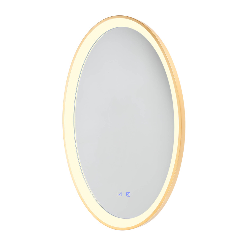 Redo Nástěnné LED zrcadlo VANITY, 36W, v. 800 mm, CCT switch 3000-6000K, IP44 Barva: Zlatá