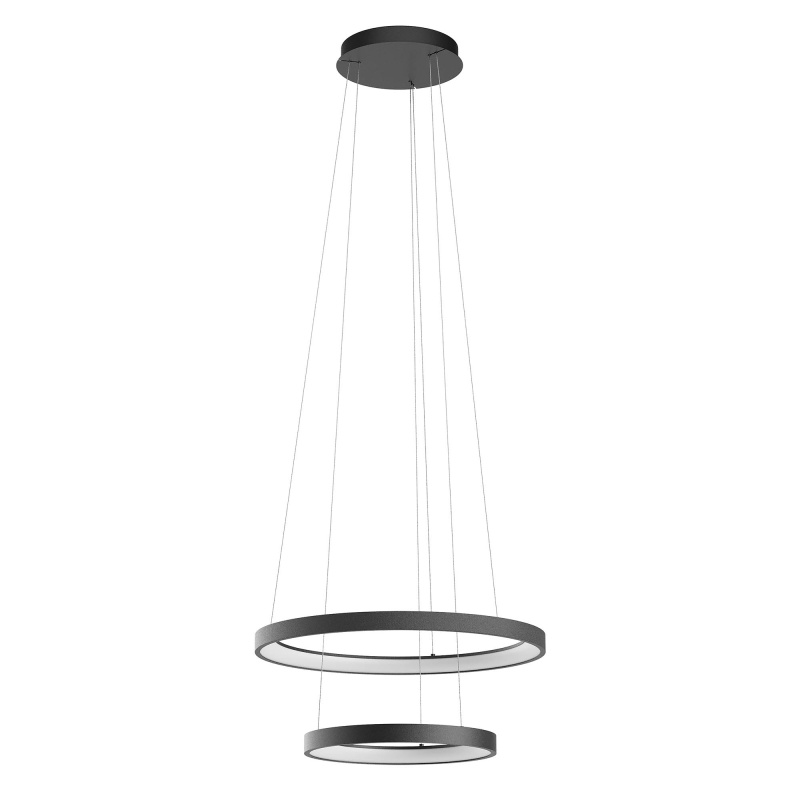 Redo Závěsné LED svítidlo Iconic, ø38cm+ø58cm, 2 kruhy Barva: Černá