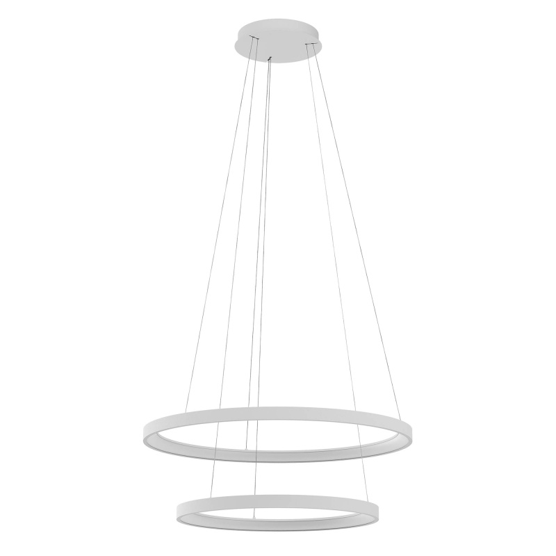 Redo Závěsné LED svítidlo Iconic, ø58cm+ø78cm, 2 kruhy Barva: Bílá