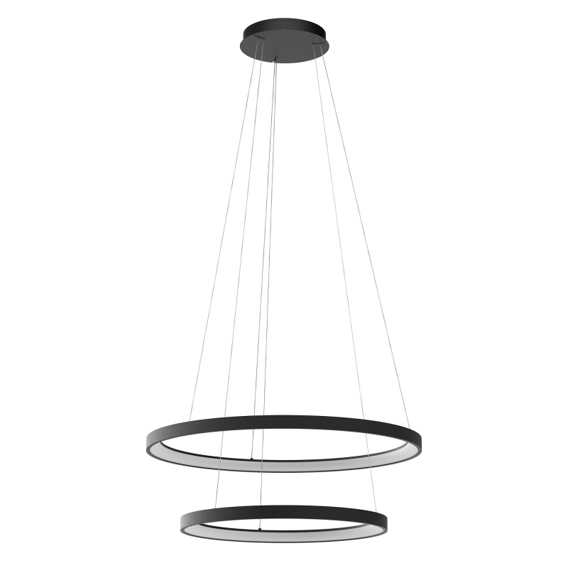 Redo Závěsné LED svítidlo Iconic, ø58cm+ø78cm, 2 kruhy Barva: Černá