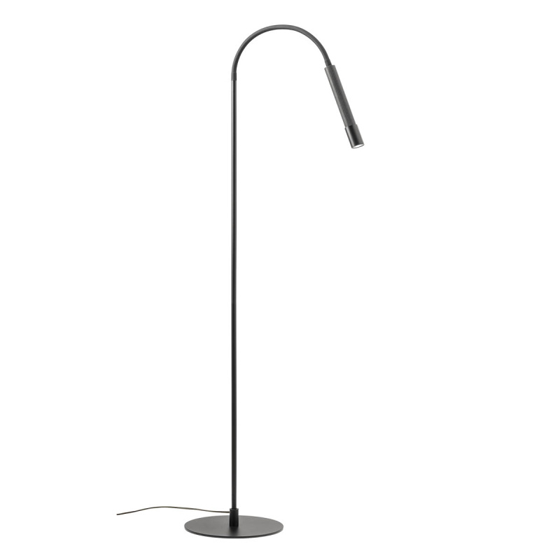Redo Stojací LED lampa DRILL 8W, v. 172 cm flexibilní, CRI90, stmívatelná Barva: Černá, Barva světla: 2700K