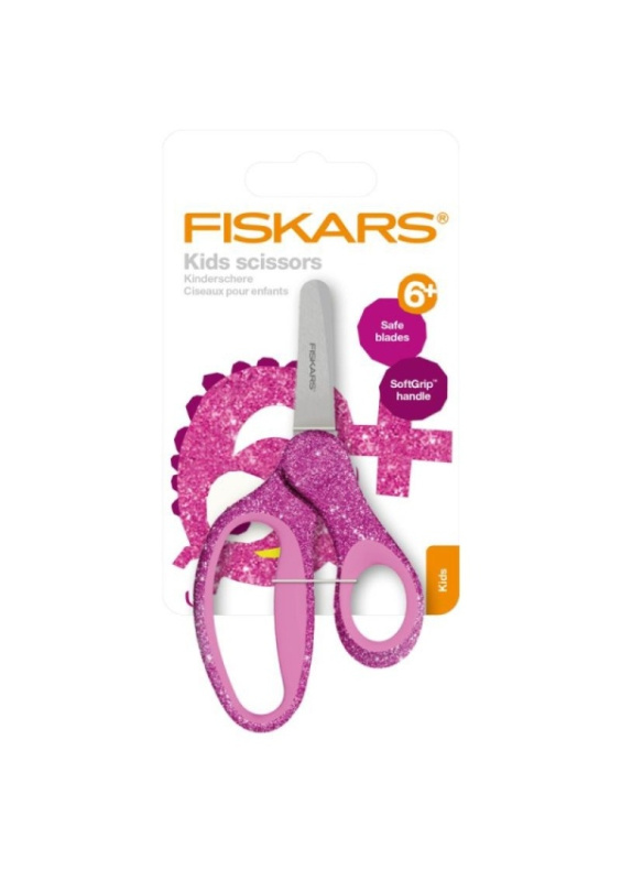 Fiskars Dětské nůžky se třpytkami - růžové 13 cm DECRA s.r.o.