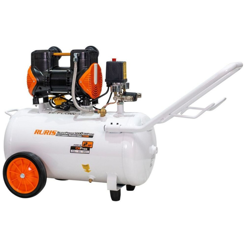 RURIS SilentPower 5000 - bezolejový kompresor, 50 l