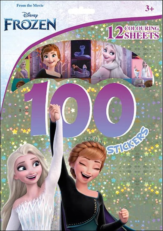 100 samolepek s omalovánkovými listy - Ledové království