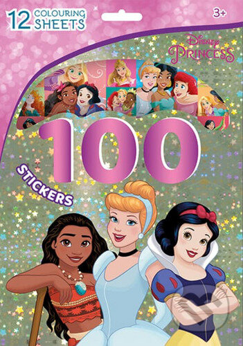 100 samolepek s omalovánkovými listy - Disney Princezny