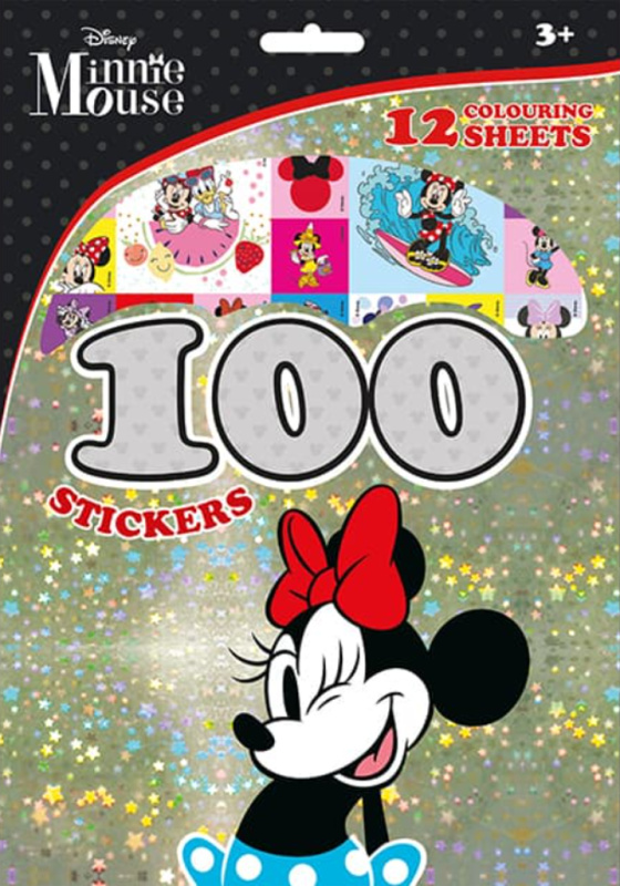 100 samolepek s omalovánkovými listy - Minnie