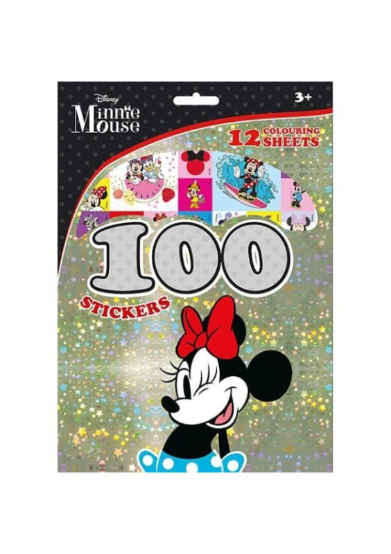 100 samolepek s omalovánkovými listy - Minnie