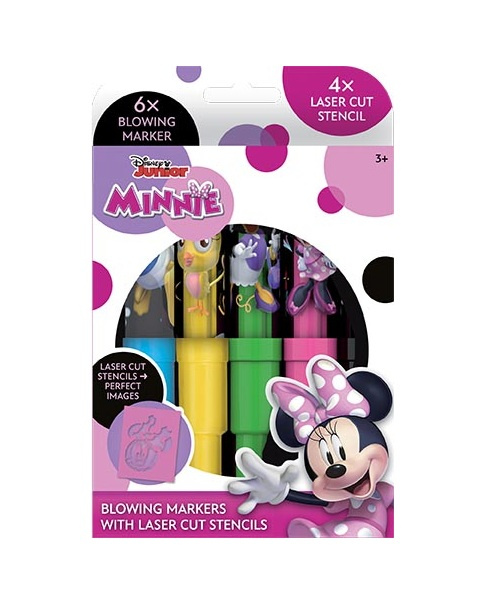 JIRI MODELS Fixy foukací 6ks Disney Minnie Mouse set se 4 šablonami