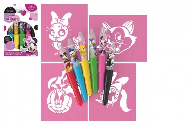 JIRI MODELS Fixy foukací 6ks Disney Minnie Mouse set se 4 šablonami