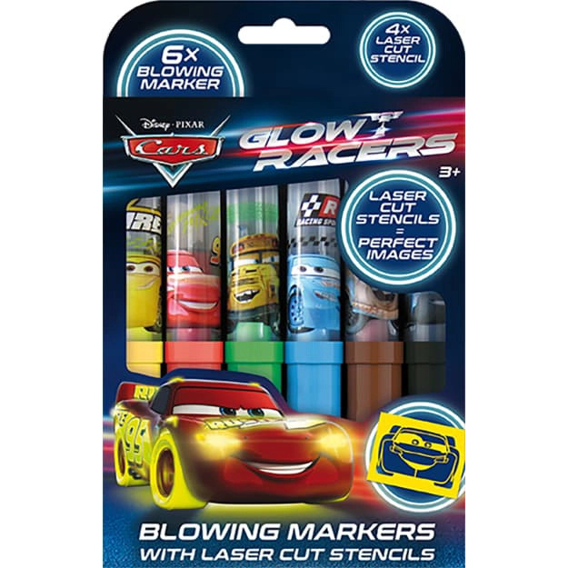 JIRI MODELS Fixy foukací 6ks Auta Cars set se 4 šablonami