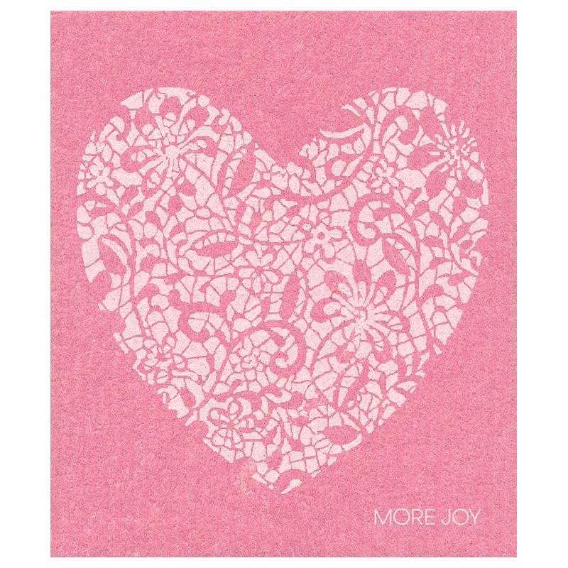 More Joy More Joy, kuchyňský hadřík Wedding heart pink, 1 ks