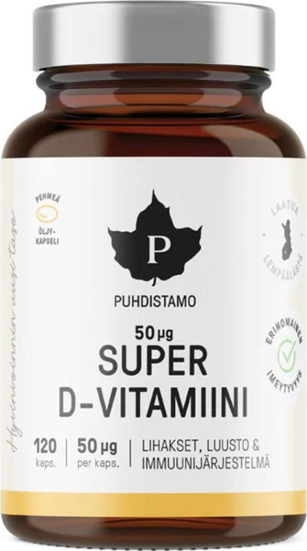 Puhdistamo Super Vitamin D 2000IU, 120 ks