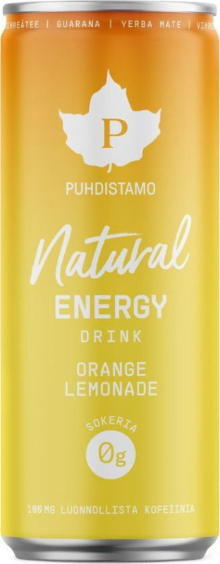 Puhdistamo Natural Energy Drink 330 ml - pomeranč
