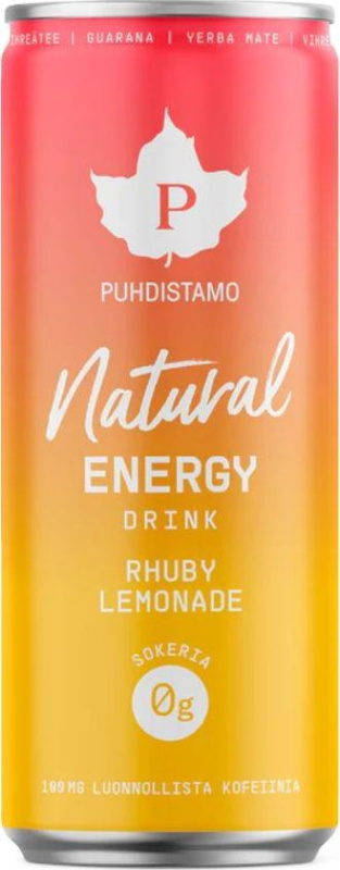 Puhdistamo Natural Energy Drink, 330 ml Varianta: Natural Energy Drink 330 ml rhuby lemonade