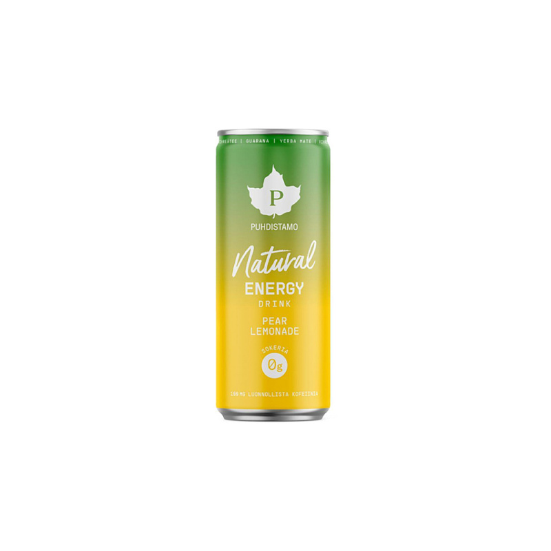 Puhdistamo Natural Energy Drink, 330 ml Varianta: Natural Energy Drink 330 ml pear lemonade