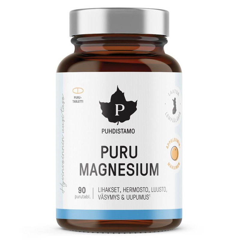 Puhdistamo Puru Magnesium 90 rozpustných tablet pomeranč