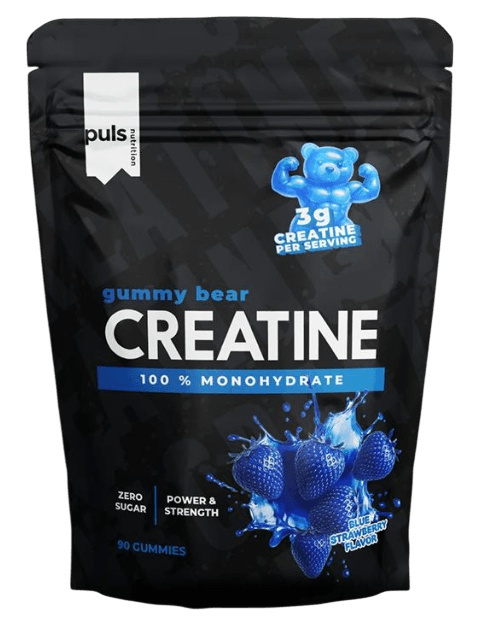 Puls Nutrition Creatine Gummy Bear 90 želé bonbónů - modrá jahoda