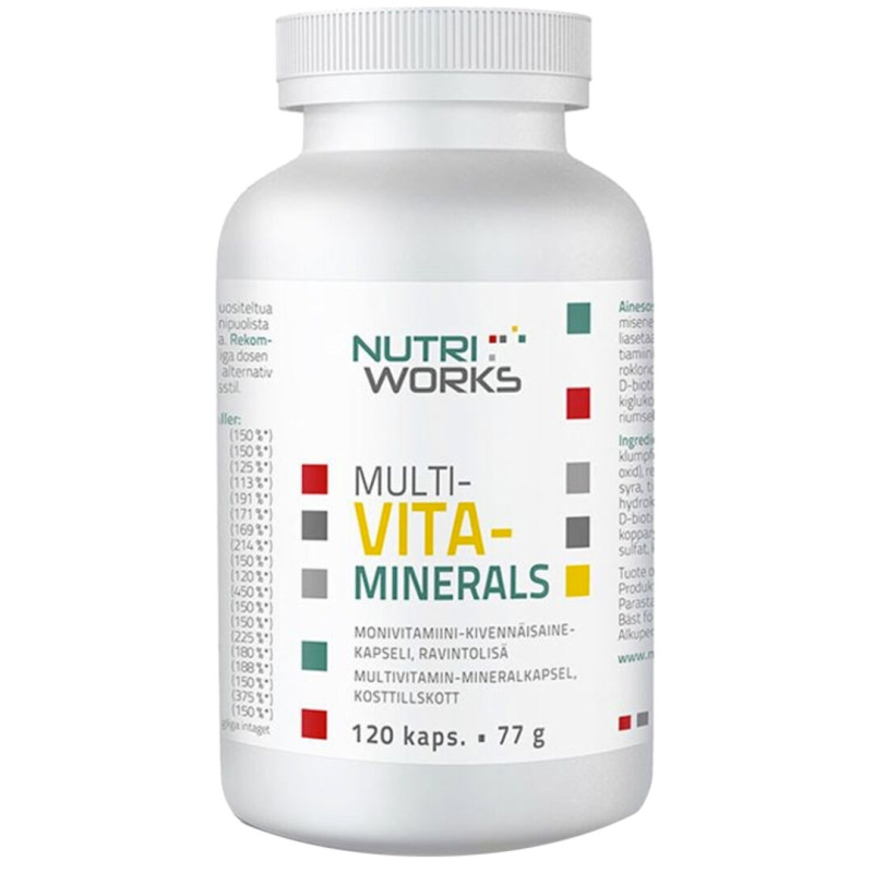 NutriWorks MULTI-VITA-MINERALS 120 kapslí (77g)