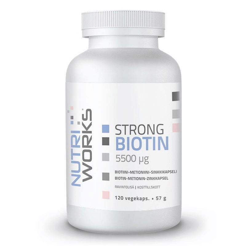 NutriWorks Strong Biotin 5500µg - 120 kapslí