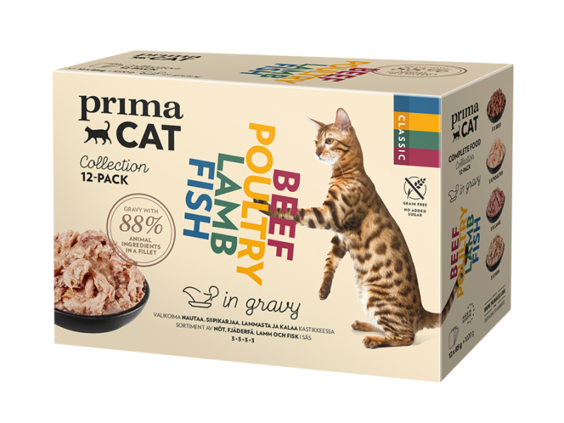 PrimaCat Classics multipack 12 x 85 g in gravy 12 x 85 g