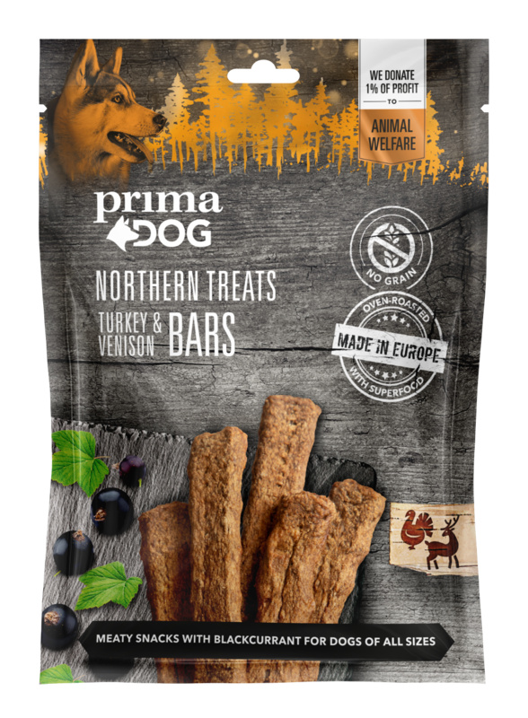 PrimaDog Northern Treats Turkey & Venison bars 80 g