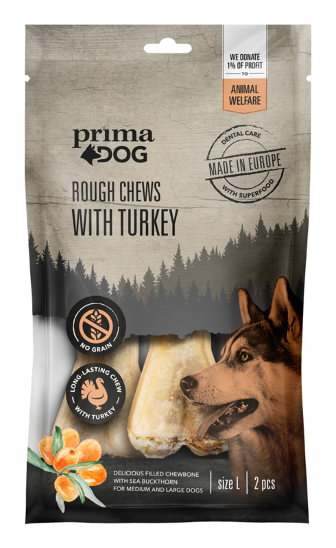 PrimaDog Rough Chews Turkey-Sea bucktho L 13,5 cm 140 g