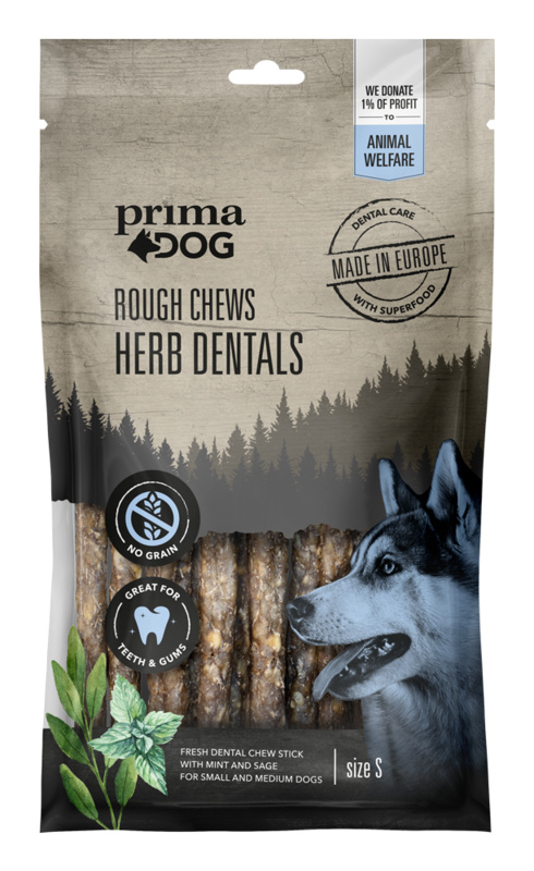 PrimaDog Rough Chews Dental chew herbs S 12 cm 100 g