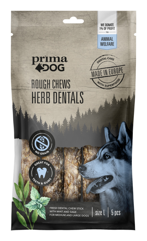 PrimaDog Rough Chews Dental chew herbs L 15 cm 175 g
