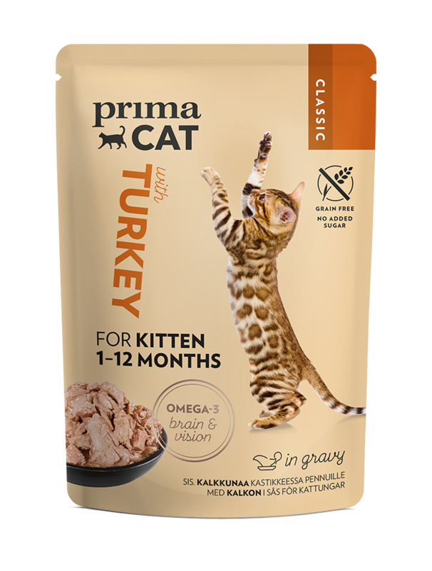 PrimaCat Classic Turkey in gravy for kitten 85 g
