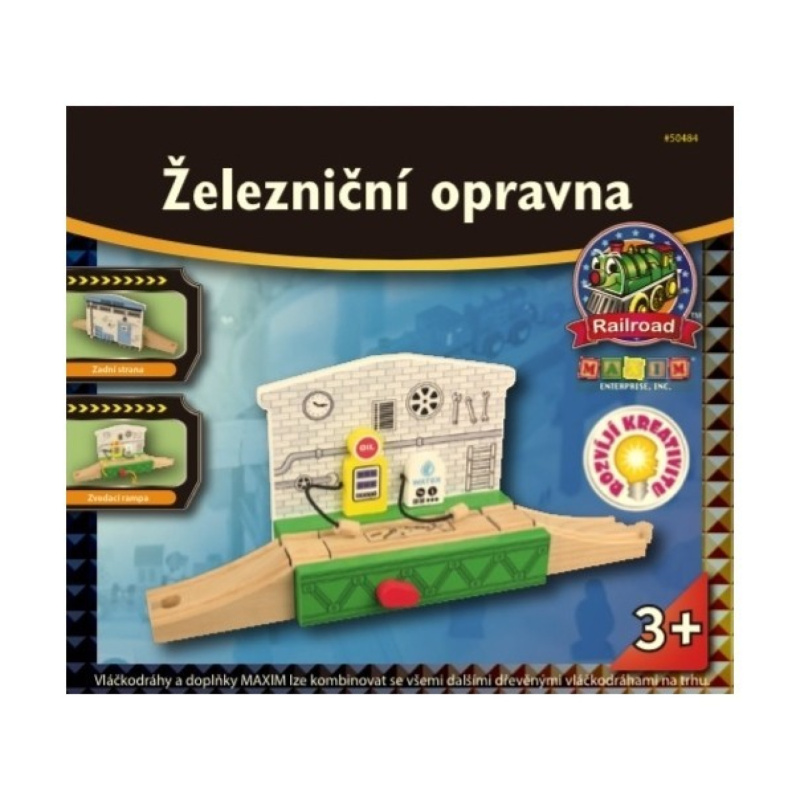 Vláčkodráha budovy - Železniční opravna, bílá (Maxim)