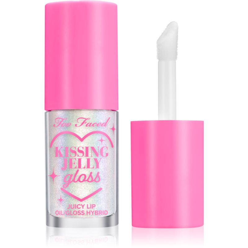 Too Faced Kissing Jelly Lip Oil Gloss olejový lesk na rty pro intenzivní hydrataci odstín Strawberry Frosting 4.5 ml