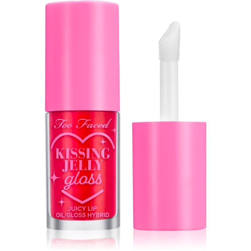 Too Faced Kissing Jelly Lip Oil Gloss olejový lesk na rty pro intenzivní hydrataci odstín Cherry Pie 4.5 ml