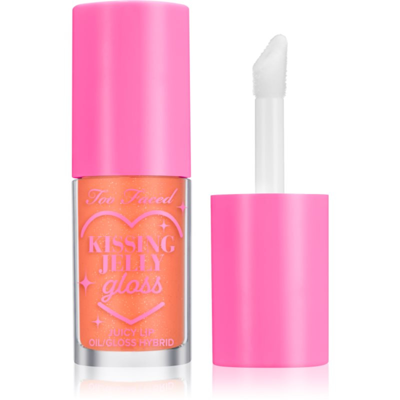 Too Faced Kissing Jelly Lip Oil Gloss olejový lesk na rty pro intenzivní hydrataci odstín Peach Ring 4.5 ml
