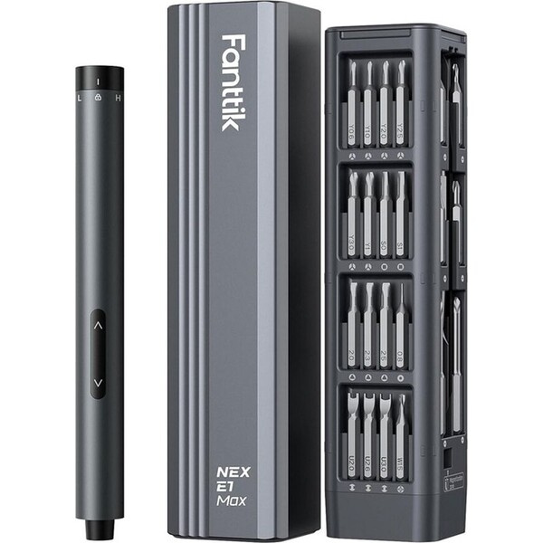 Fanttik E1 Max sada elektrických šroubováků, 3,7 V šedá