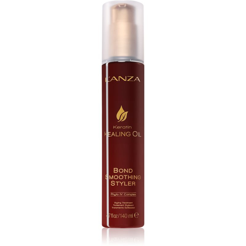 L'anza Keratin Healing Oil Bond Smooter Styler bezoplachová kúra pro lesk a hebkost vlasů 140 ml