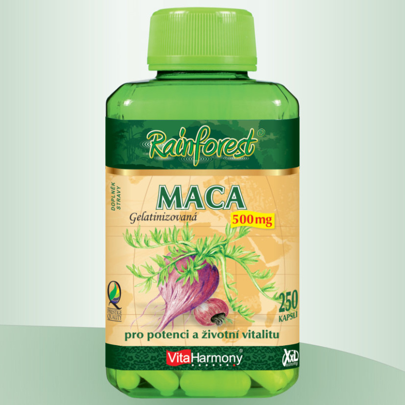 VitaHarmony RainForest® Maca 500 mg Množství: 250 kapslí