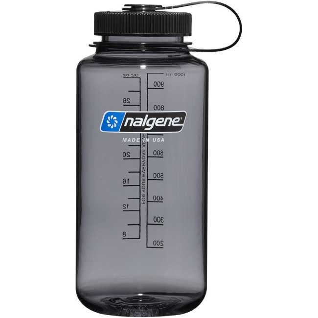 Nalgene wide mouth sustain, láhev na pití, 1000 ml, šedá/černá