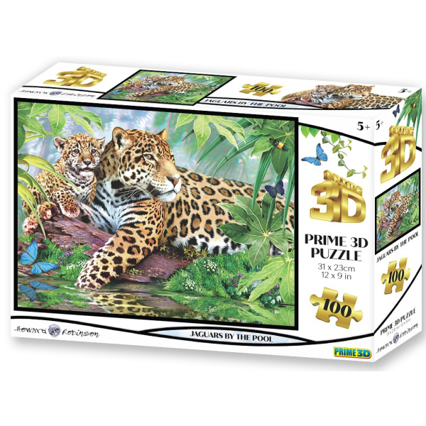 Jaguáři u bazénu - puzzle z kategorie Zvířata