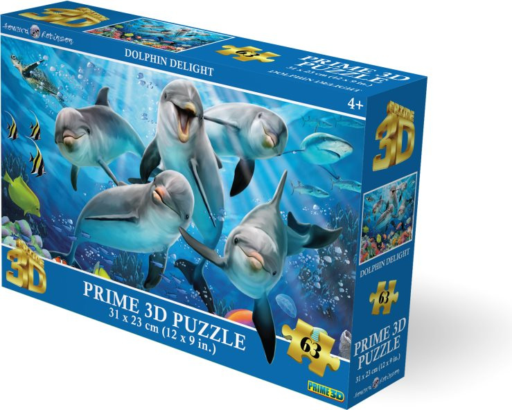 3d puzzle delfíni 63 dílků