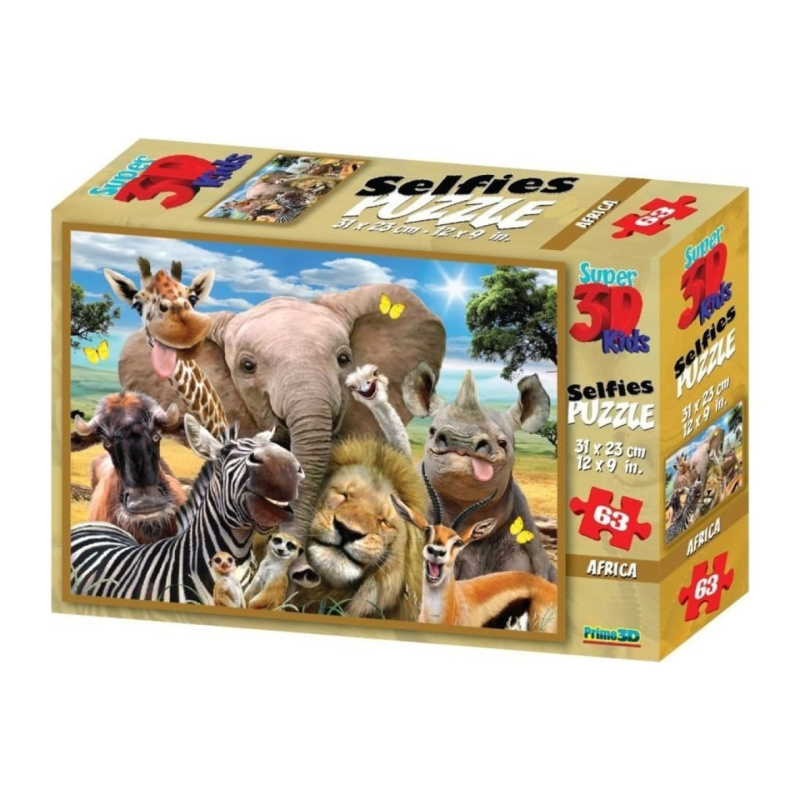 3d puzzle afrika selfie 63 dílků