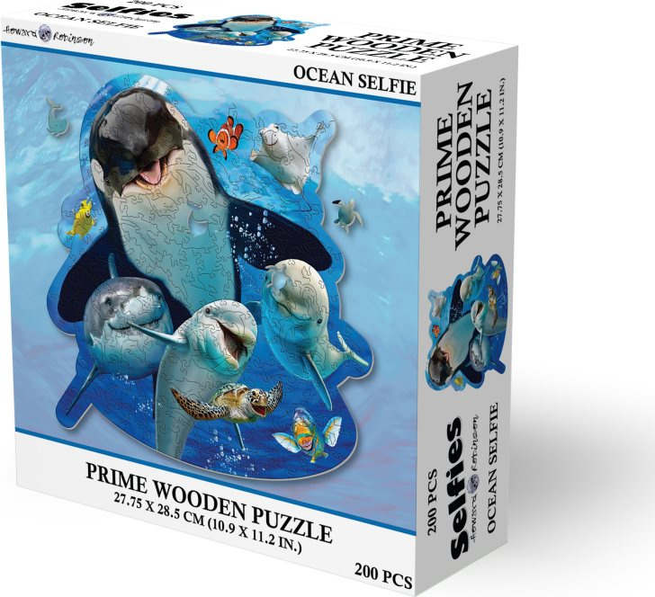 Dřevěné puzzle Prime3D 200 dílků Selfie z oceánu