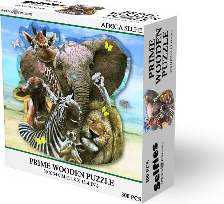 Dřevěné puzzle Prime3D 300 dílků Africké selfie