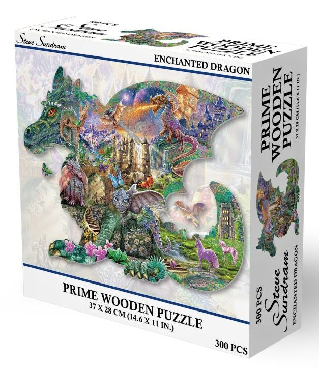 Dřevěné puzzle Prime3D 300 dílků Začarovaný drak
