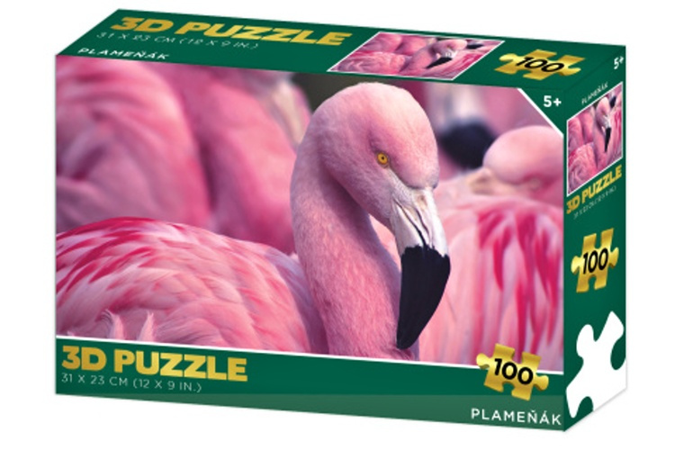 3d puzzle plameňák 100 dílků