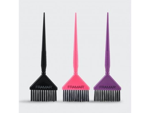 Sada tří štětců širokých na barvení 3 Piece Big daddy Brush set (černý,fialový,růžový) Framar