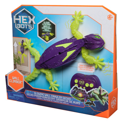 Spin master hex bots rc gekon lezoucí po stěnách svítící ve tmě